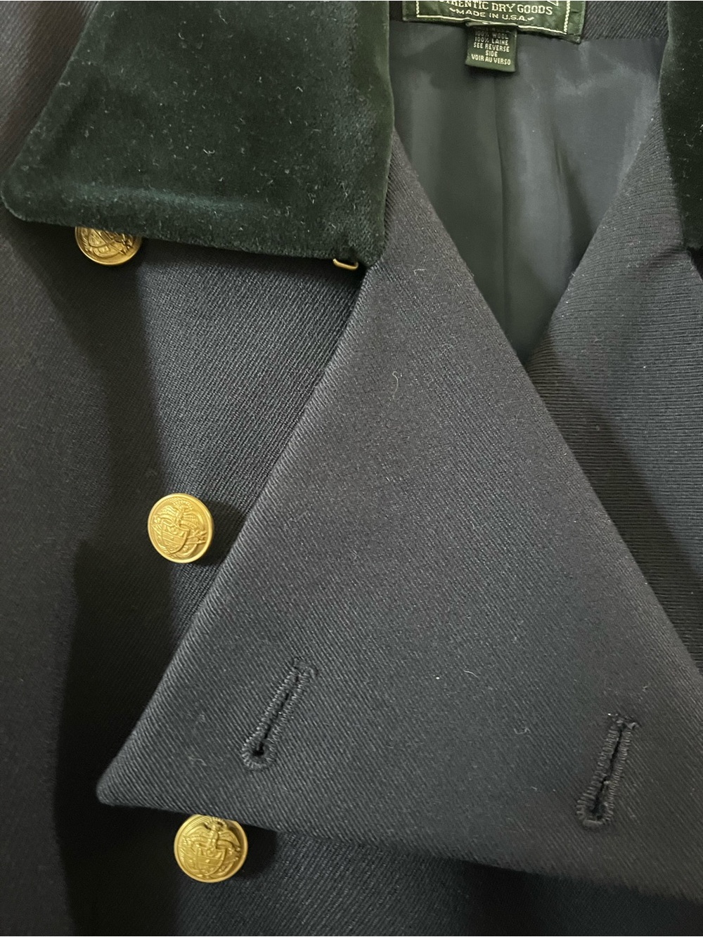 Vintage Ralph Lauren Country Wool Military Coat Velvet Collar NWT Size 10 RARE!! - Picture 8 of 16